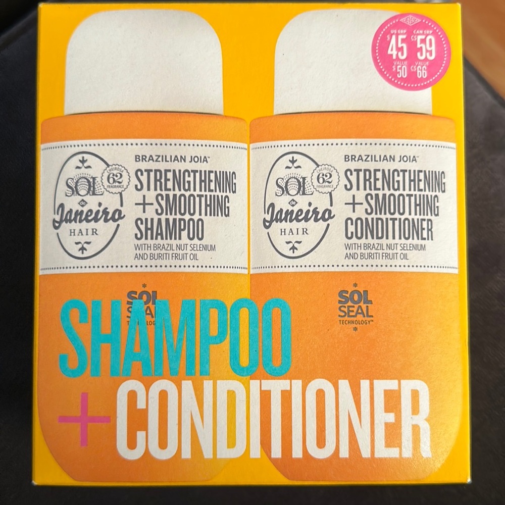 New in unopened box Sol de Janeira Strengthening shampoo and conditioner set